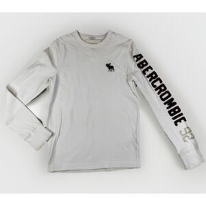 VTG Abercrombie & Fitch Long Sleeve Muscle Tee Shirt Mens S Y2K Maroon Spell Out